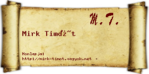 Mirk Timót névjegykártya